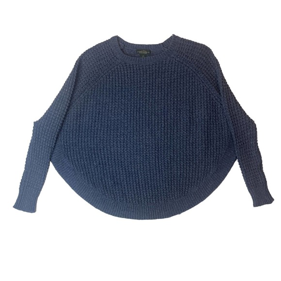 Lauren Ralph Lauren Jeans Co Blue Crew Neck Sweater Poncho Small - Picture 1 of 10